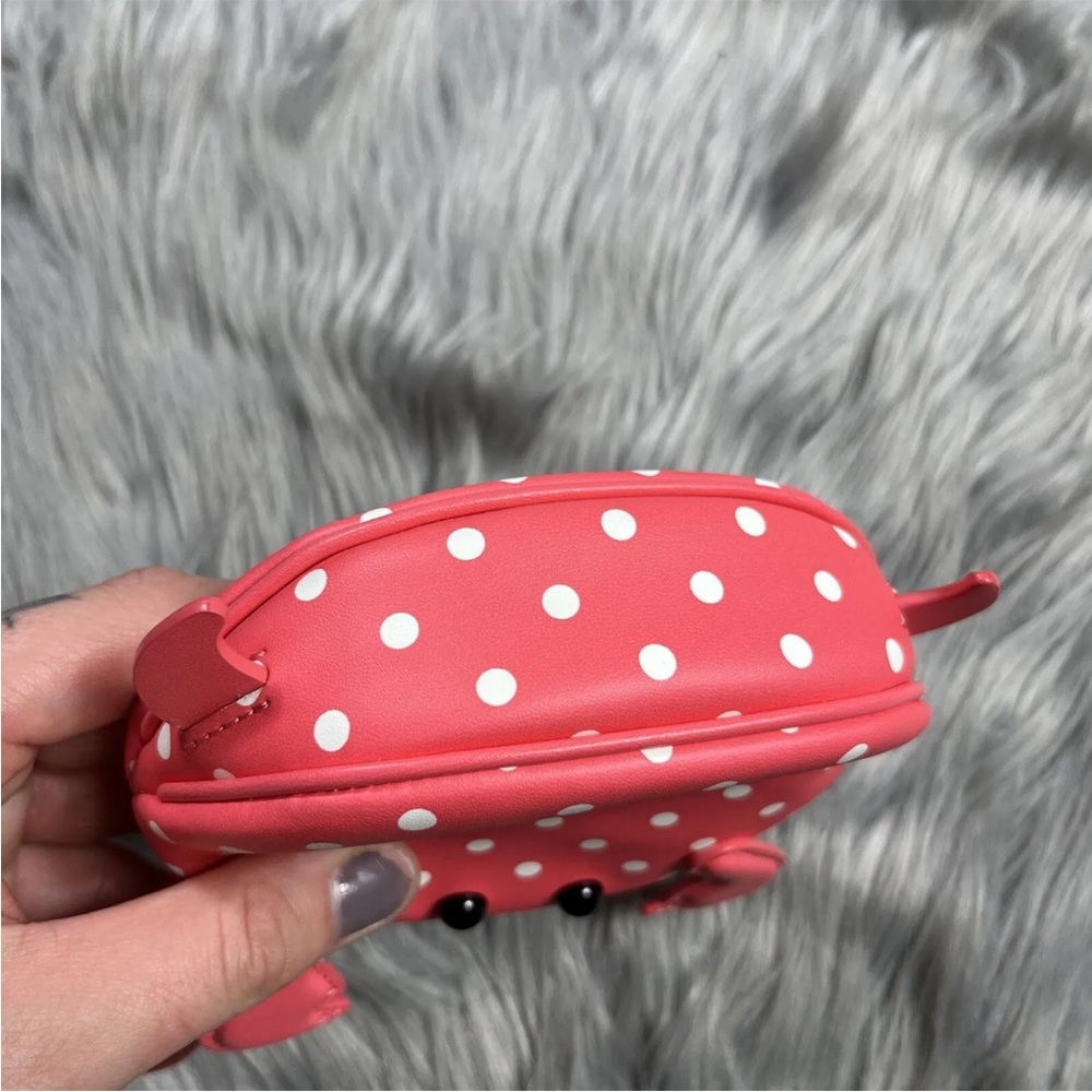 Kate Spade Shelly Crab Novelty Fun Wristlet Purse Peach Melba Polka dot - Picture 3 of 14